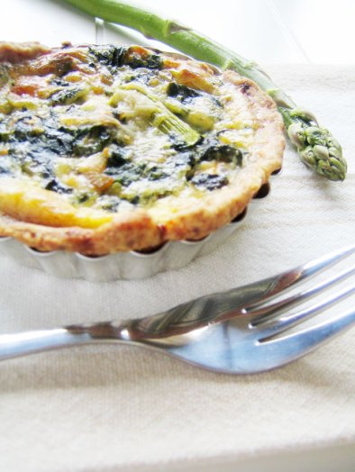 Asparagus, spinach and Danish Blue cheese tart